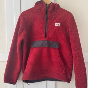 The North Face Mens Red Sherpa Hoodie